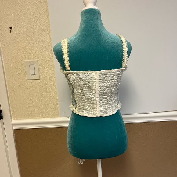 Vintage Rare Gold Label  1990s Ivory Hand-Beaded Lace Corset Bustier‎ - Picture 11 of 13